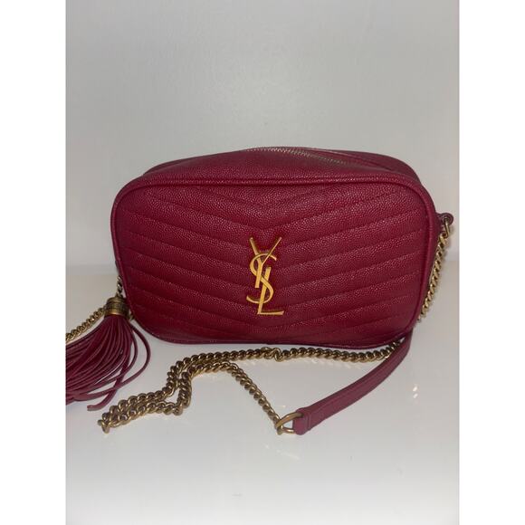 SAINT LAURENT Mono Roux Chain‎ Shoulder Bag Bordeaux 6125791GF076008U Red AUTH - Picture 3 of 8